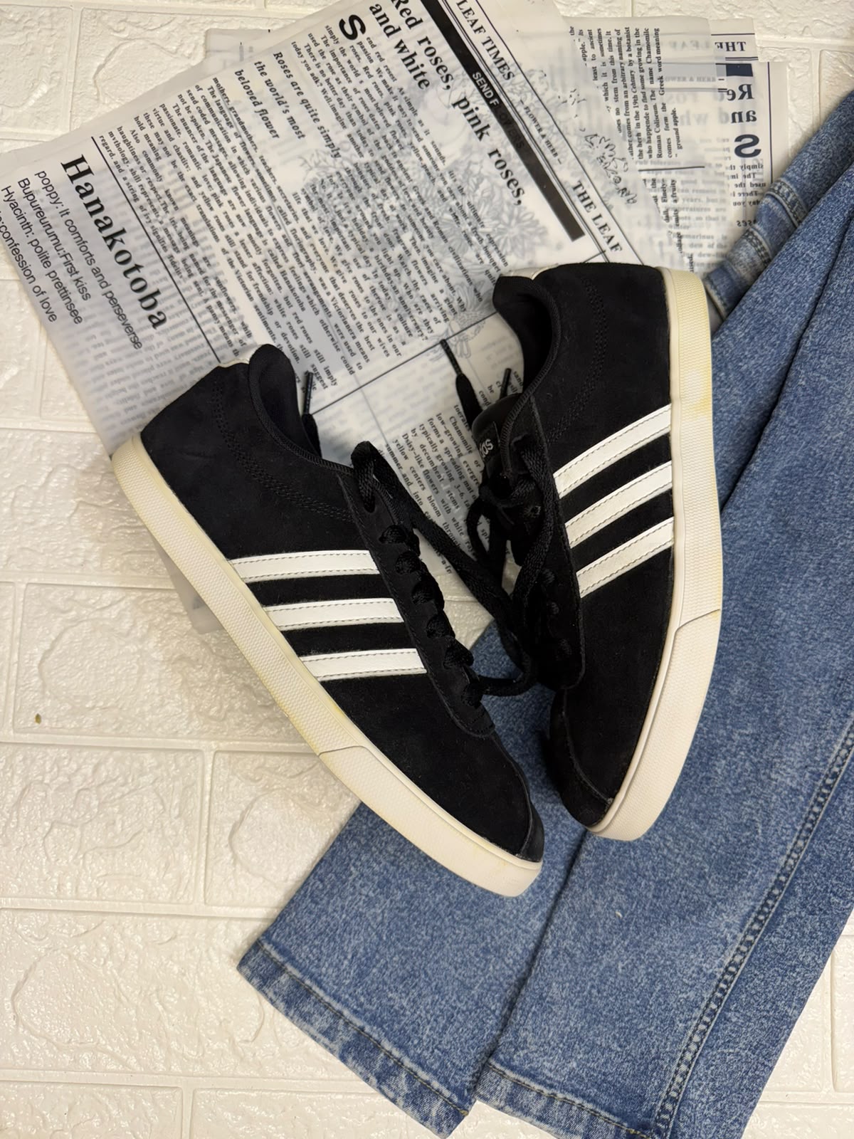 Black low rise adidas