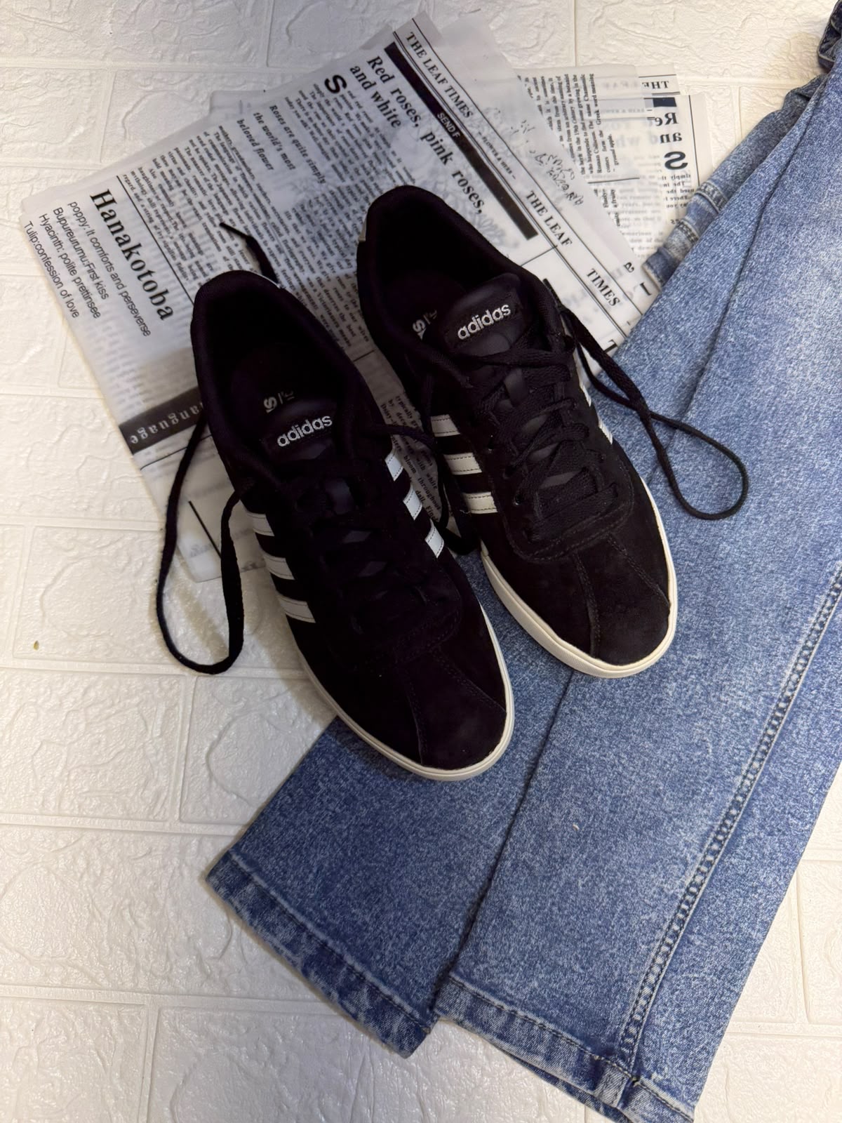Black low rise adidas