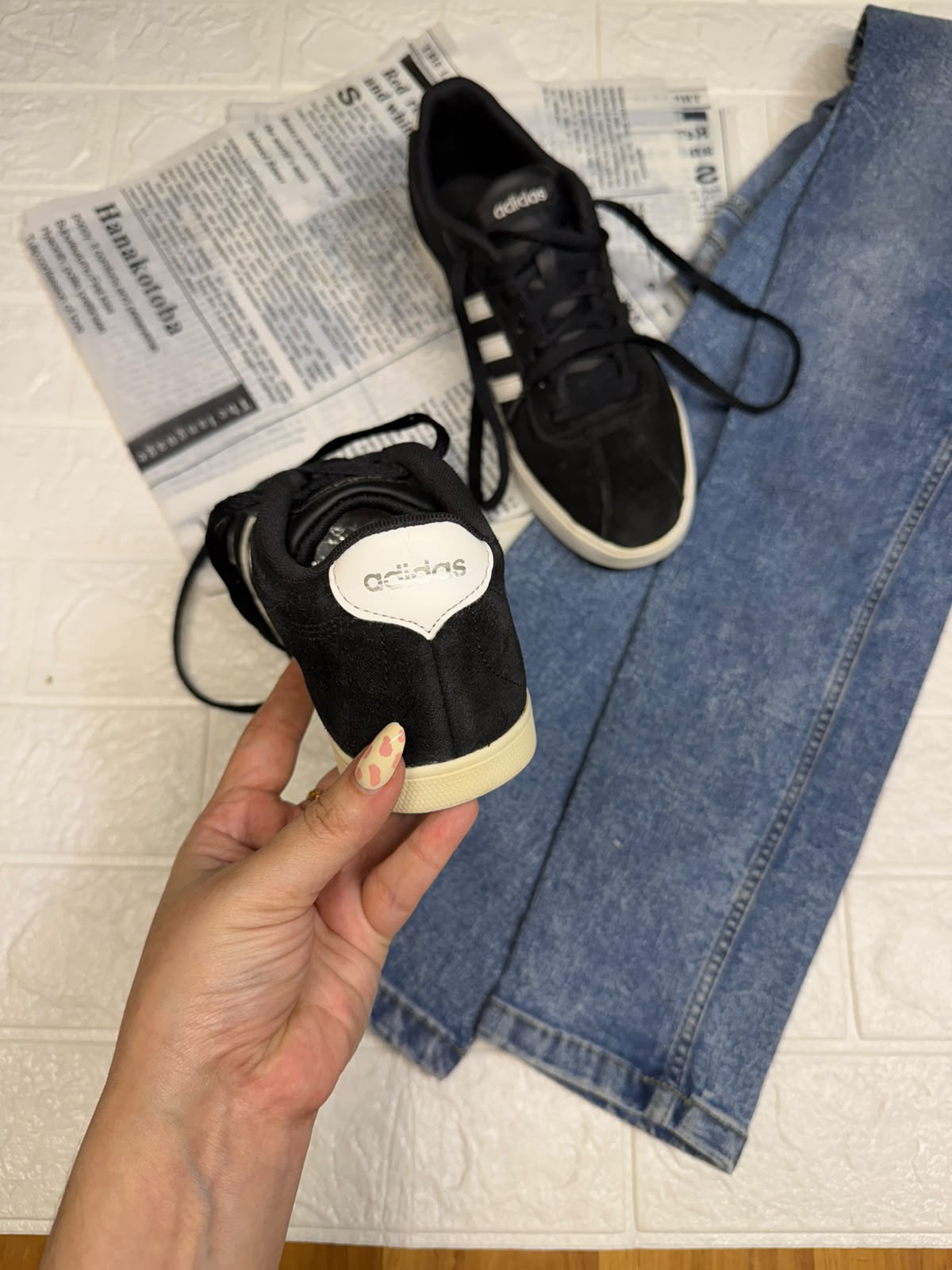 Black low rise adidas
