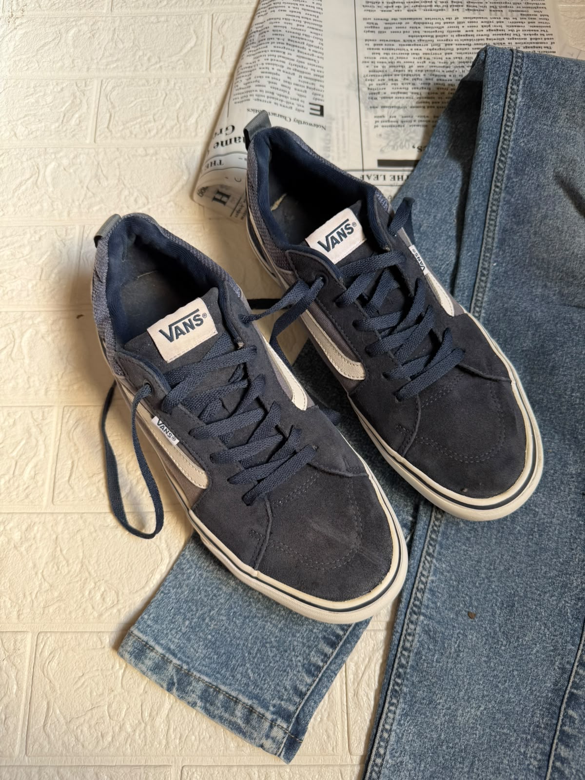 Blue n blue low rise vans