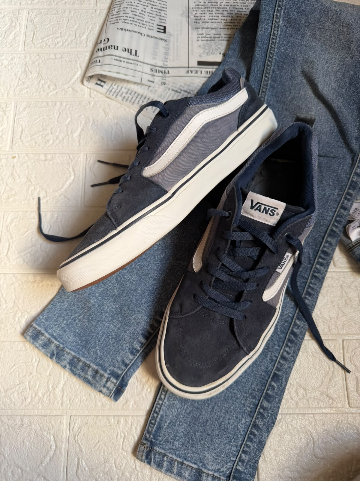 Blue n blue low rise vans