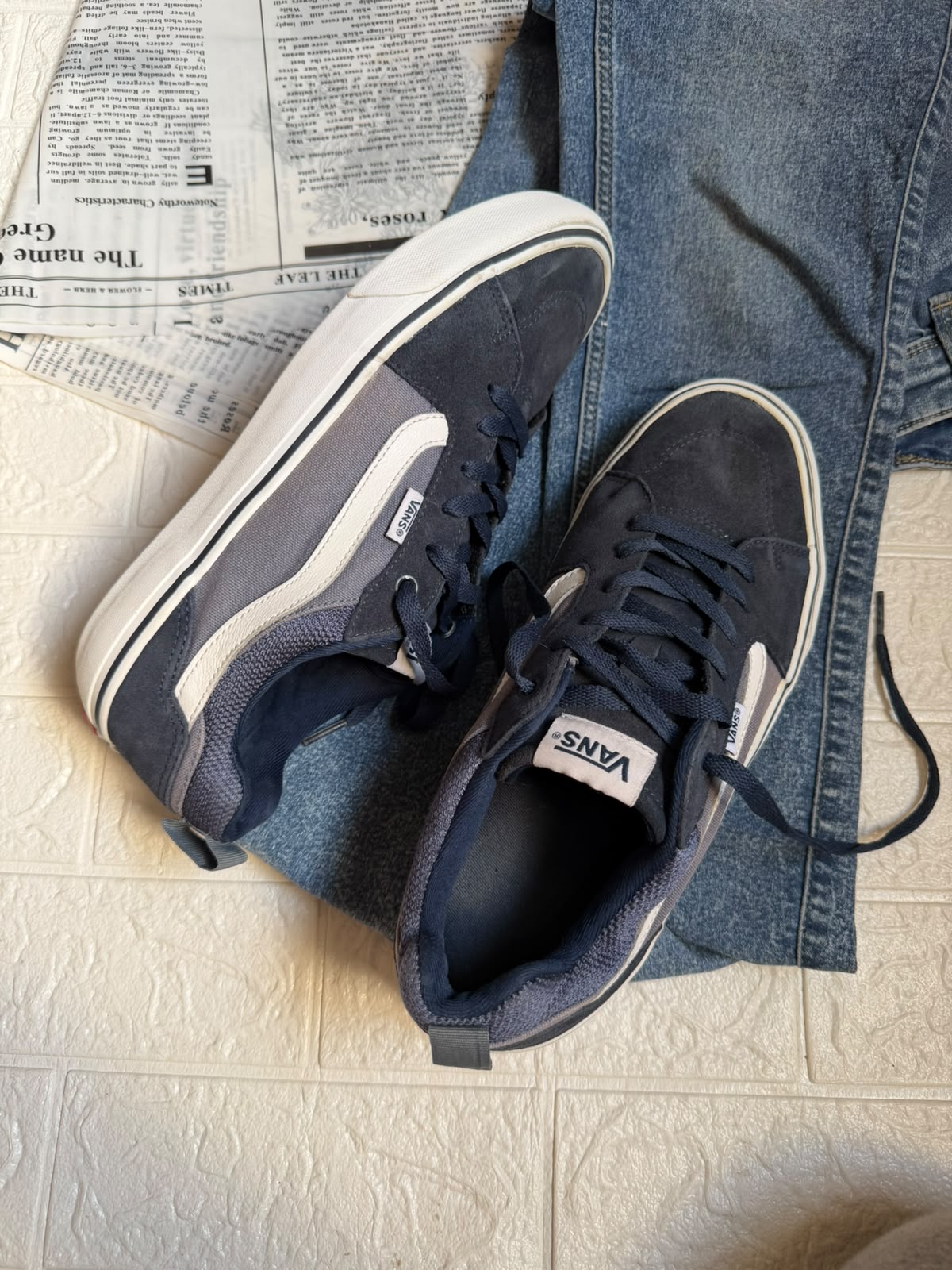 Blue n blue low rise vans