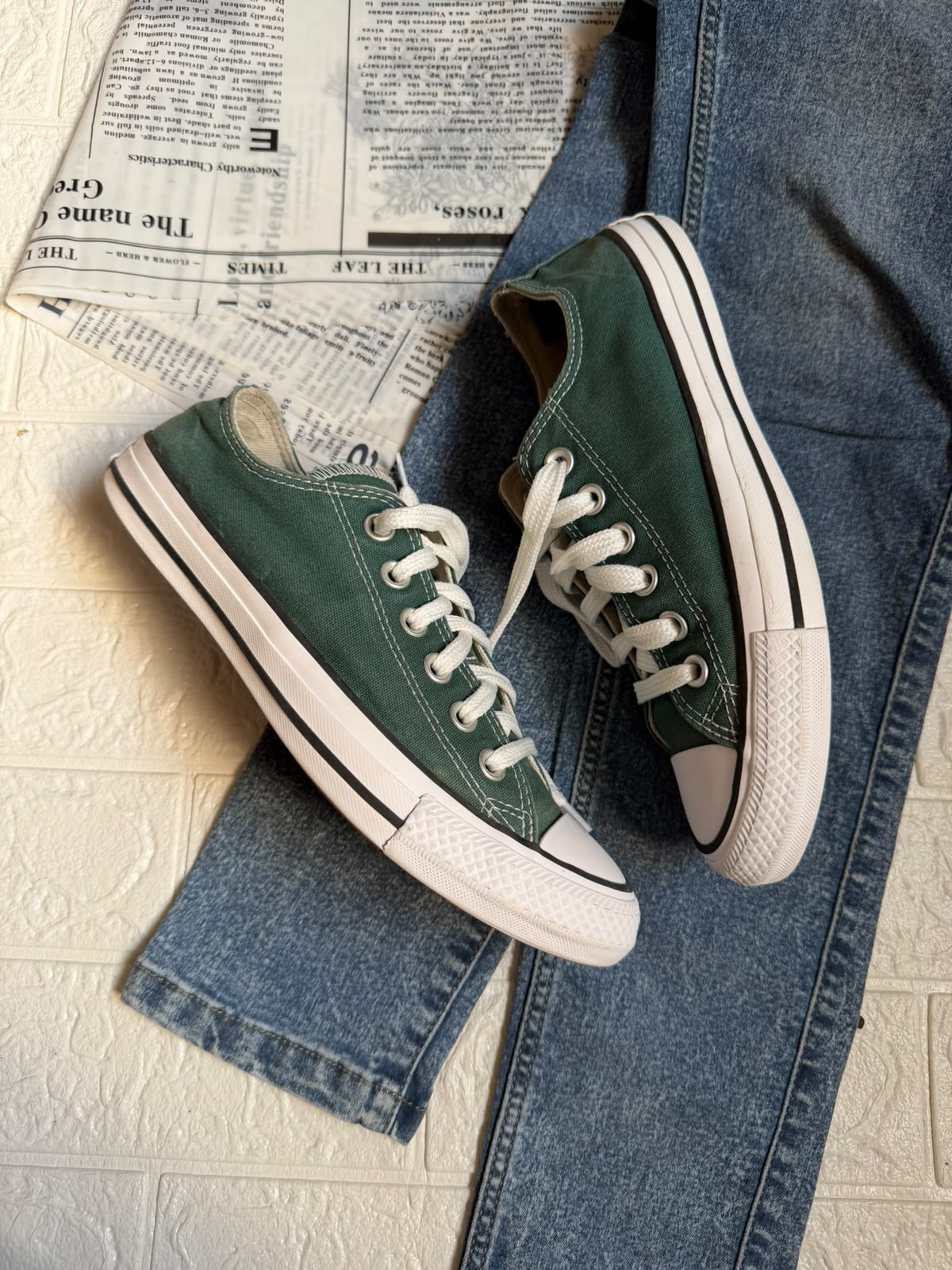Green low rise converse