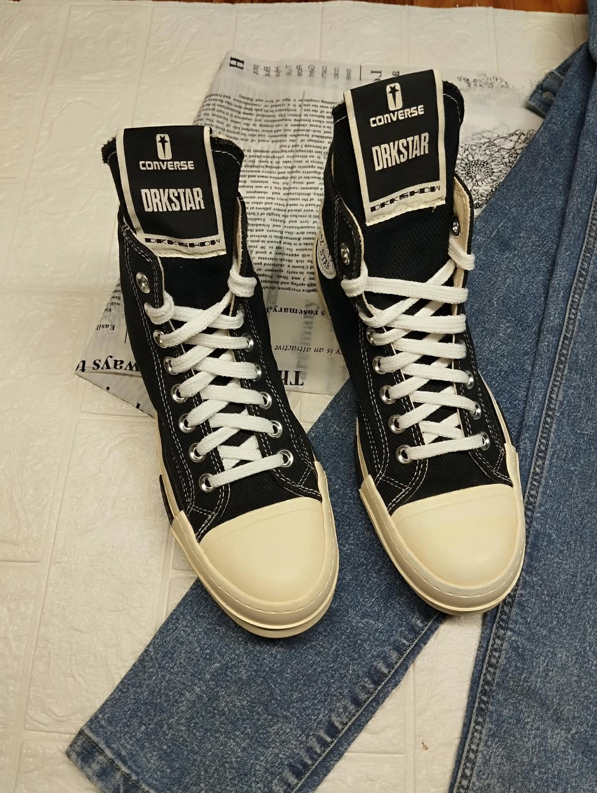 Black and white high rise converse