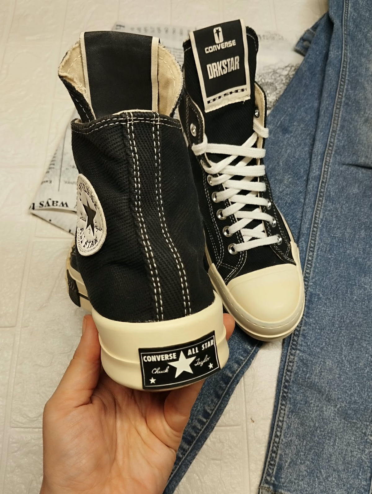 Black and white high rise converse