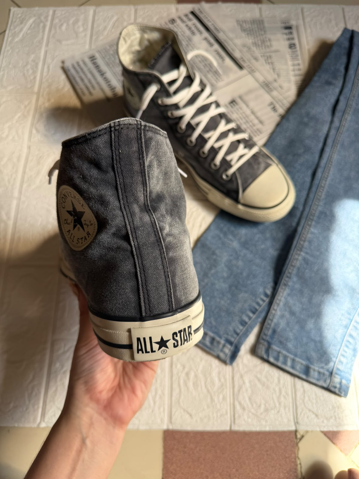 Navy Blue And White High Rise