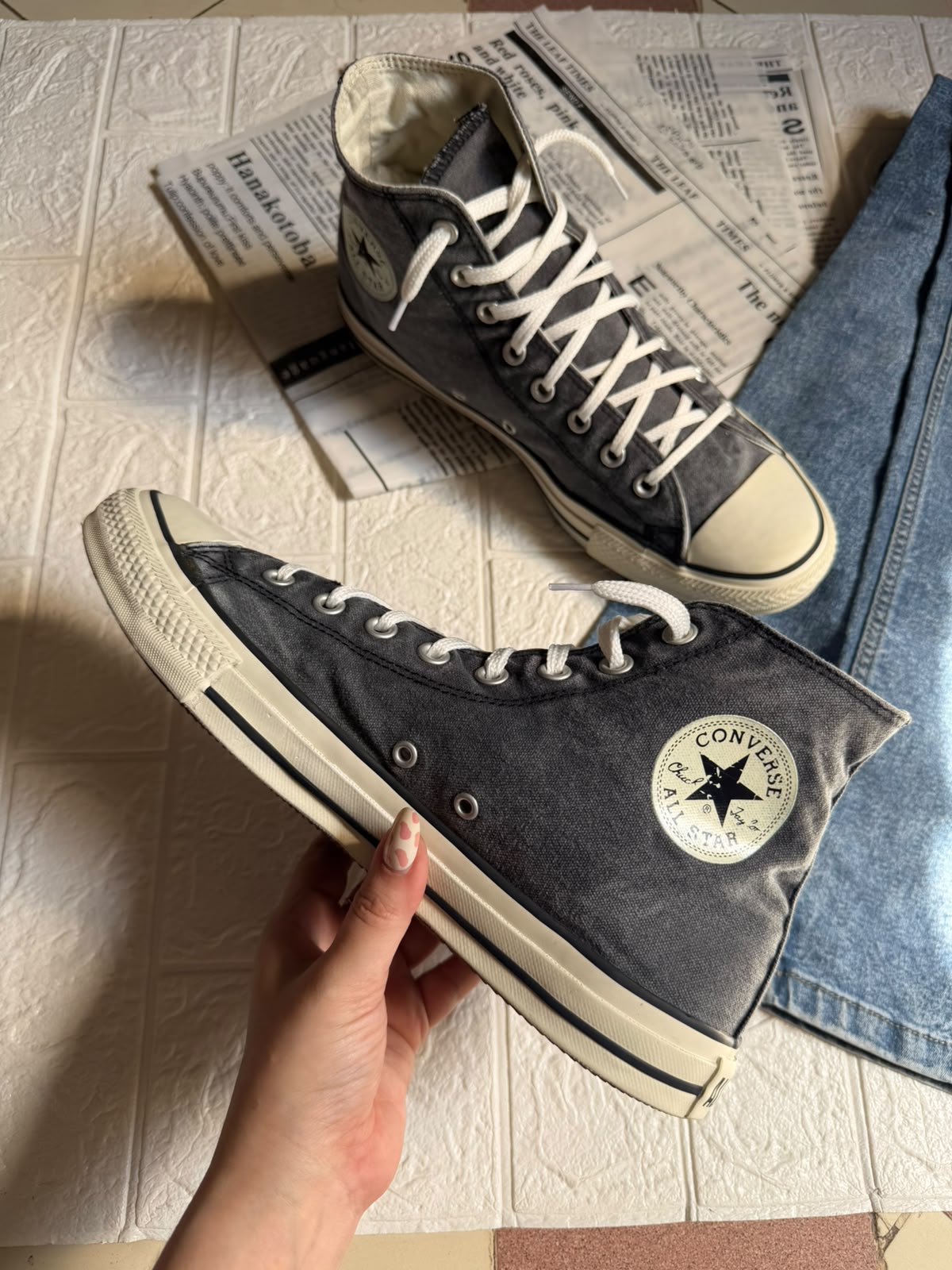 Navy Blue And White High Rise
