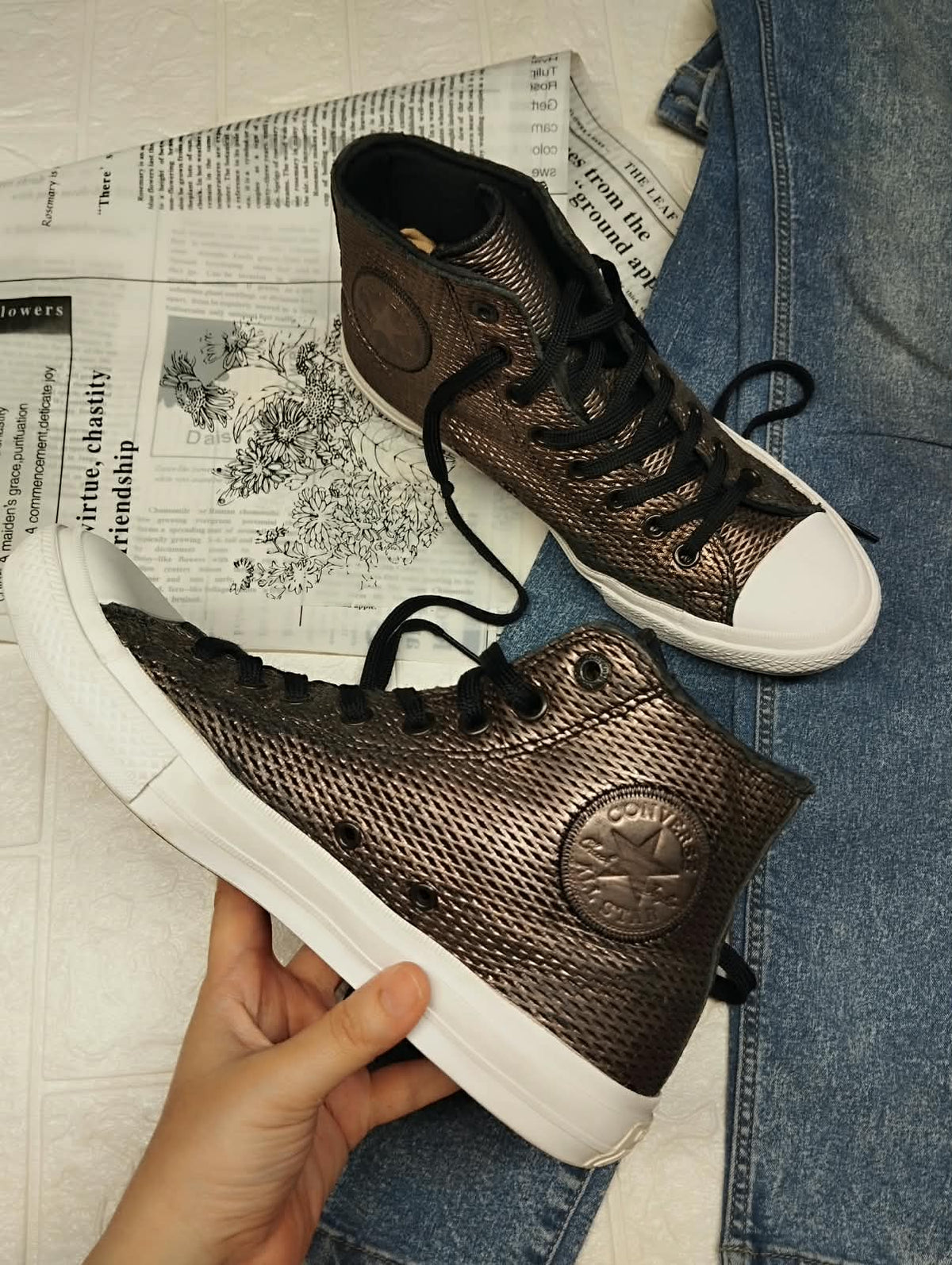 Metallic Leather High top