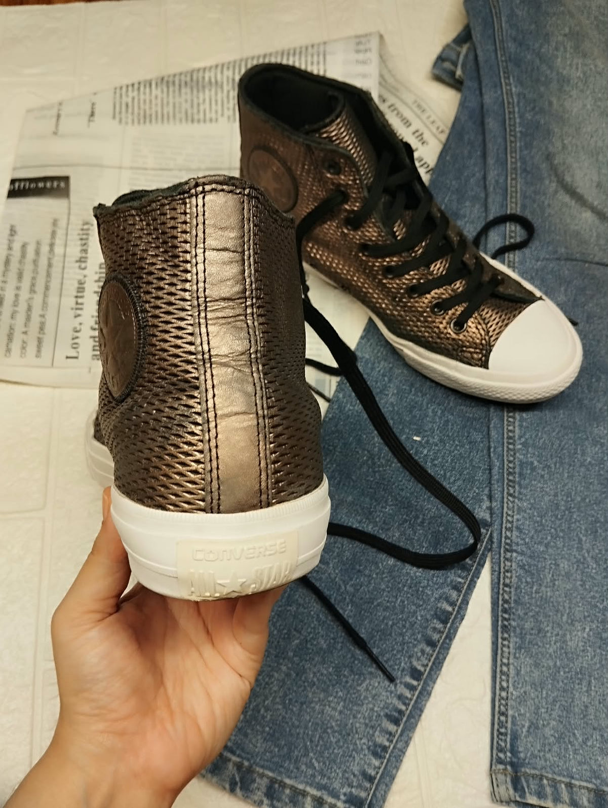 Metallic Leather High top