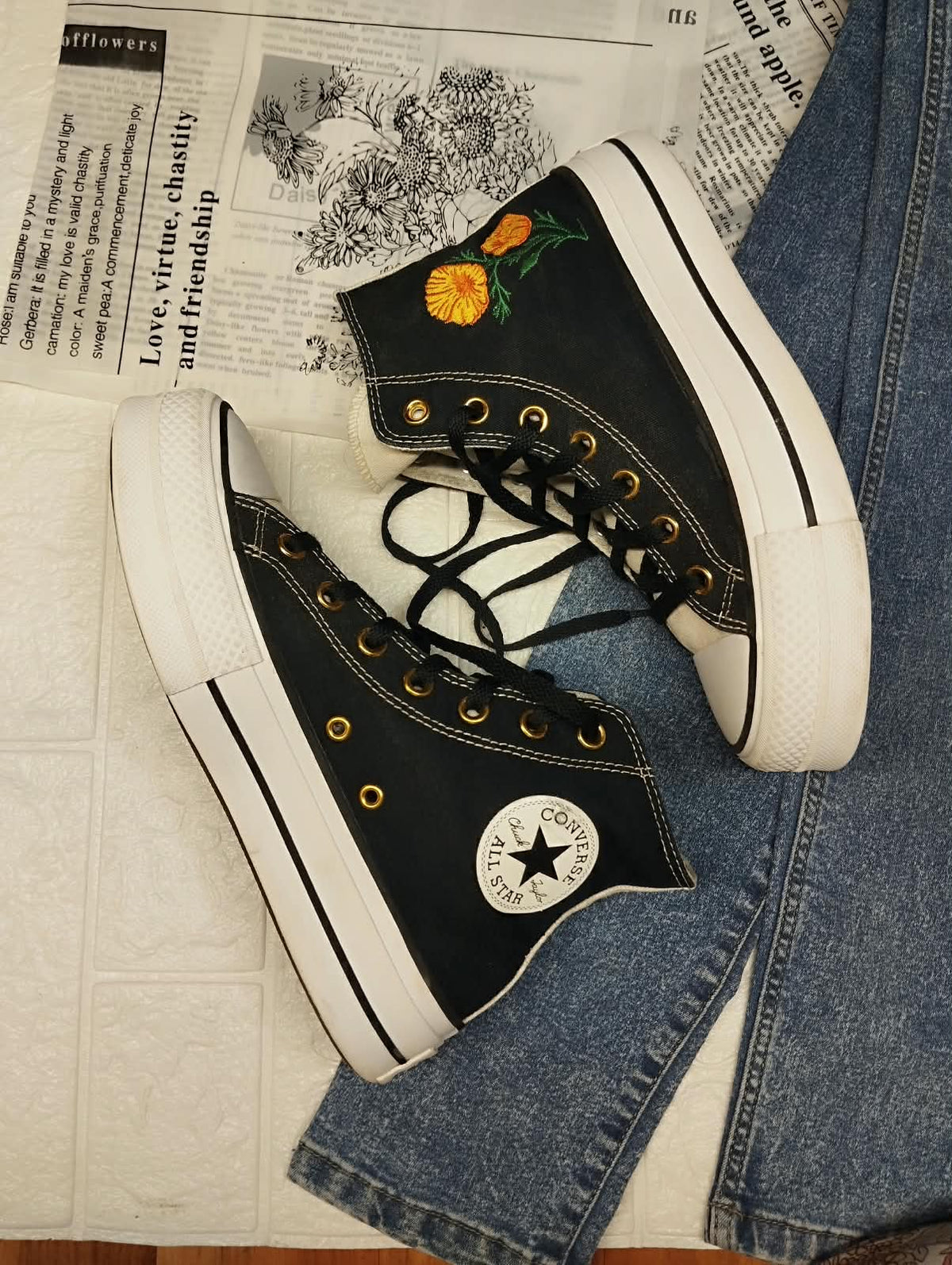 Embroidered High Rise Converse