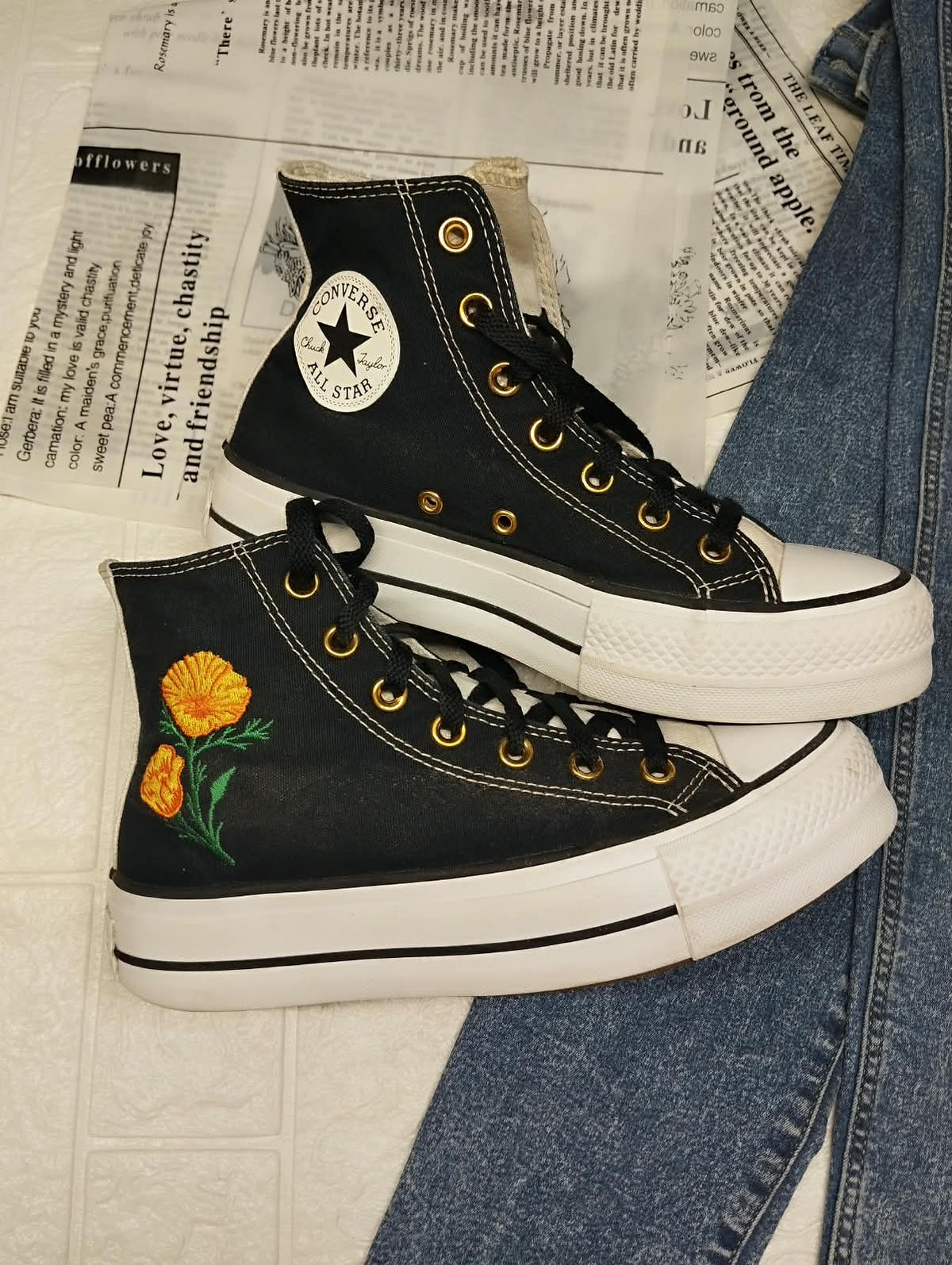 Embroidered High Rise Converse