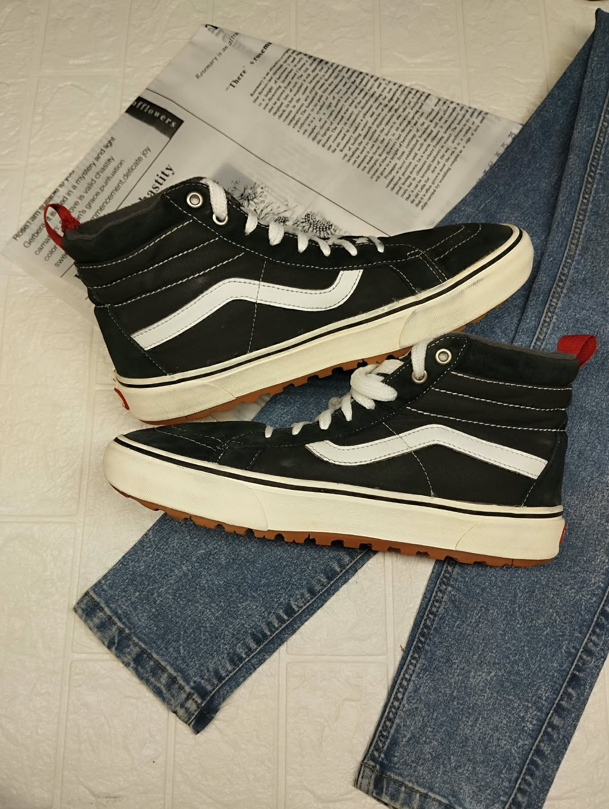 Black high rise Vans Waterproof