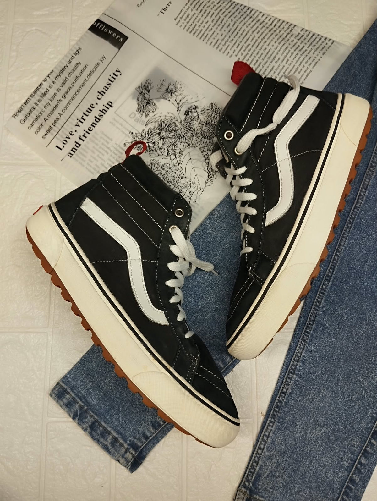 Black high rise Vans Waterproof