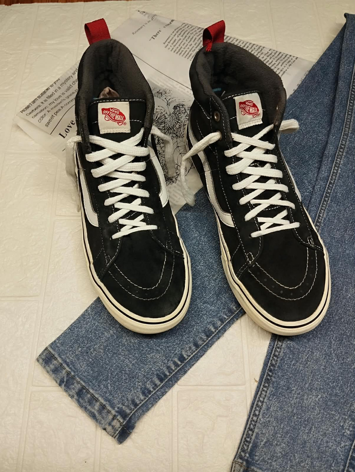 Black high rise Vans Waterproof