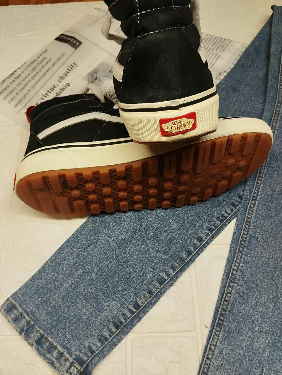 Black high rise Vans Waterproof