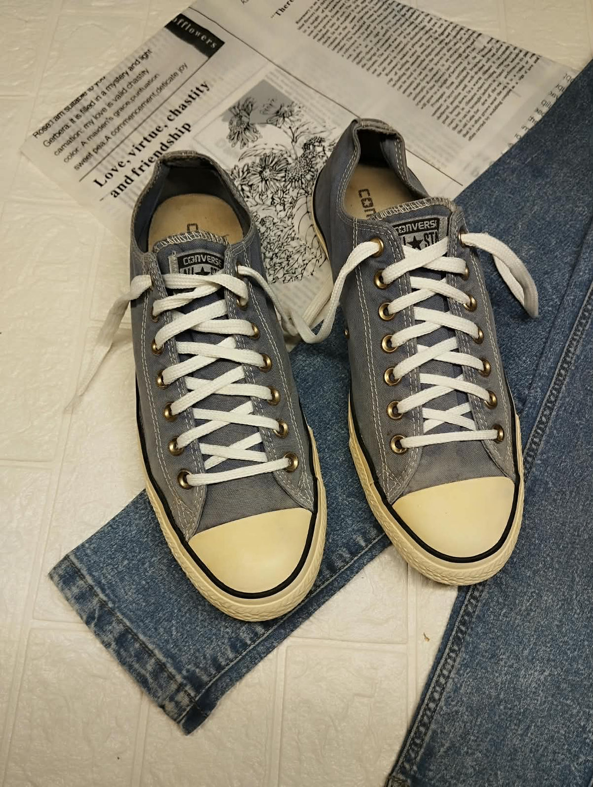Denim Blue Low rise Converse.