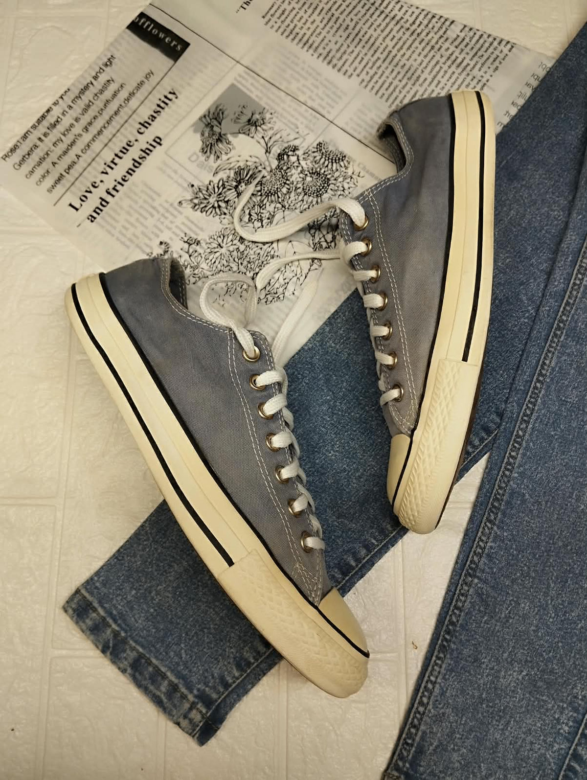 Denim Blue Low rise Converse.