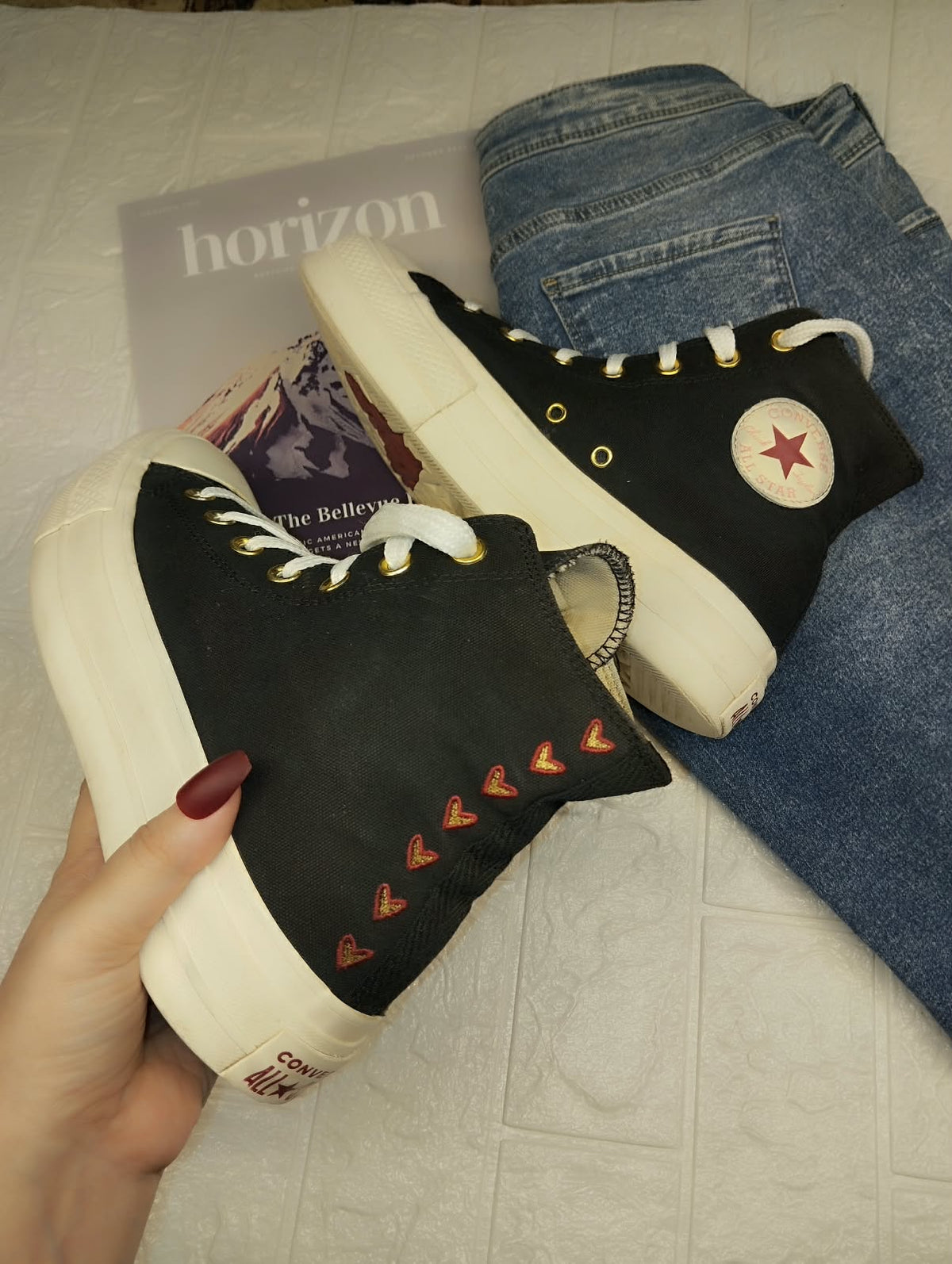 Black Embroidered 2 Converse
