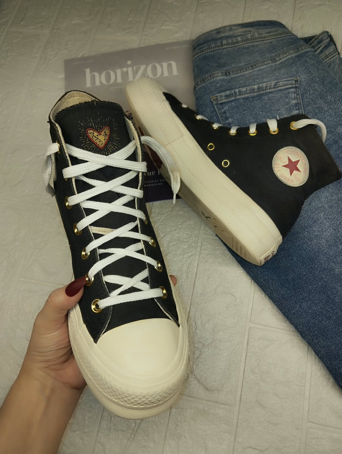 Black Embroidered 2 Converse