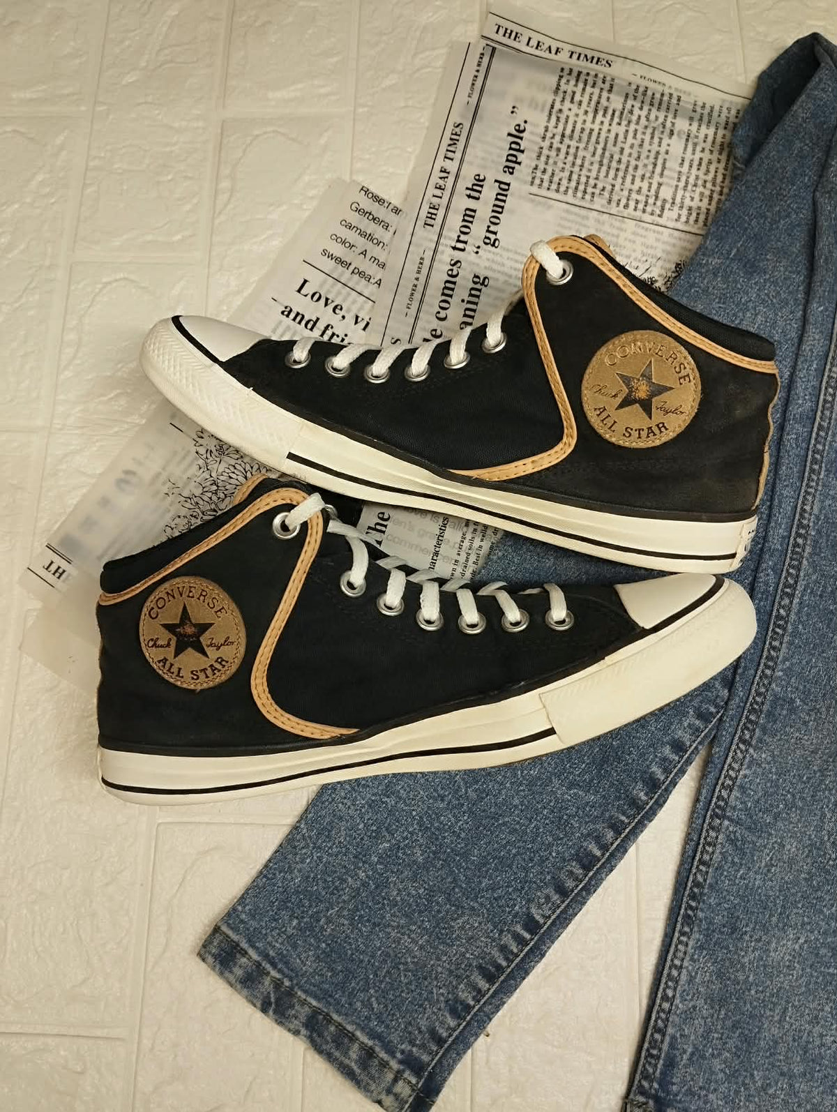 Black & Brown Ankle Cut Converse