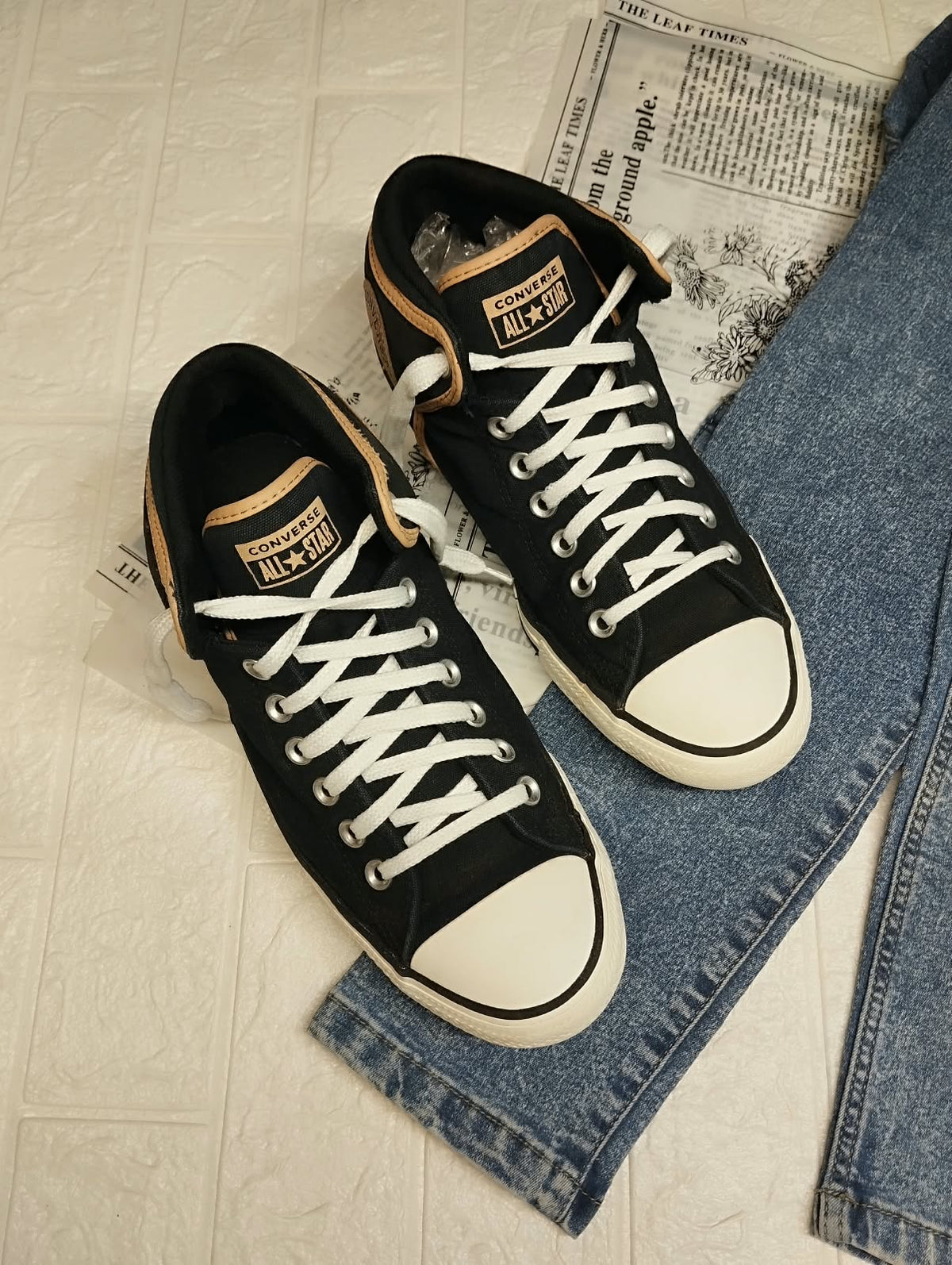 Black & Brown Ankle Cut Converse