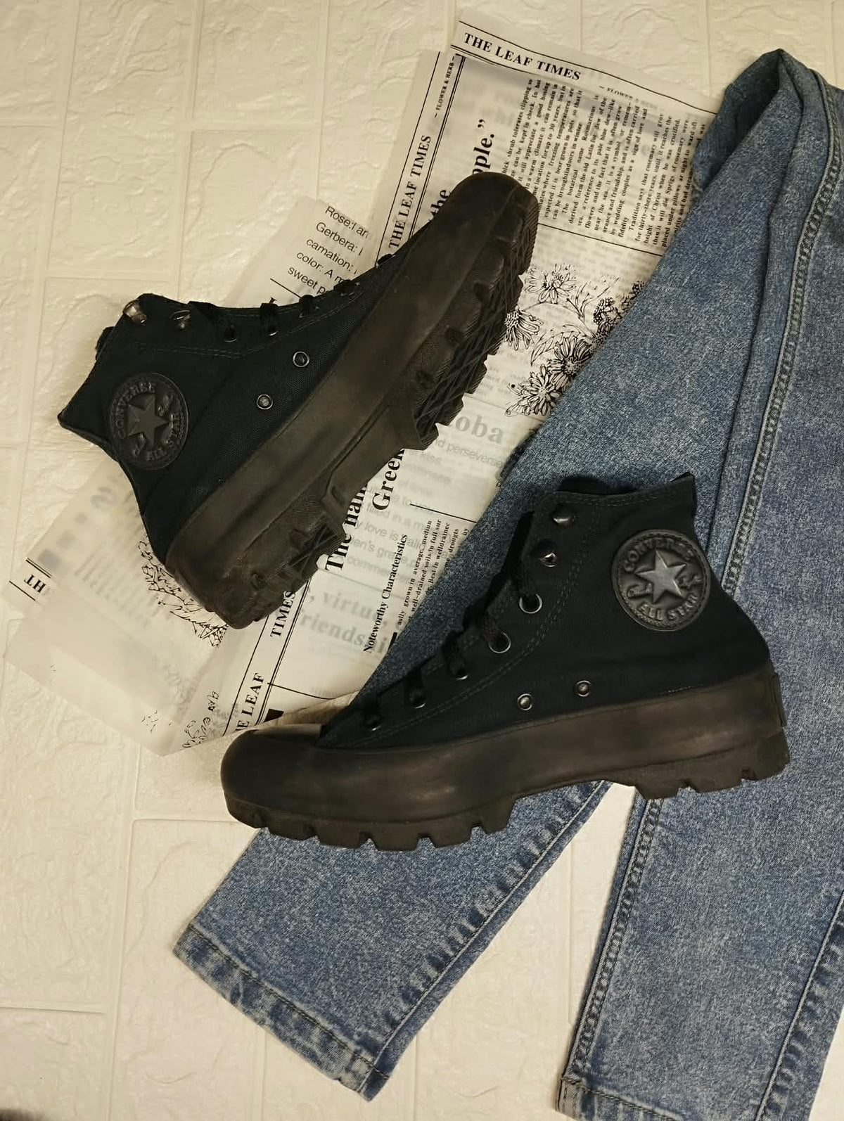 Full Black Platform Converse