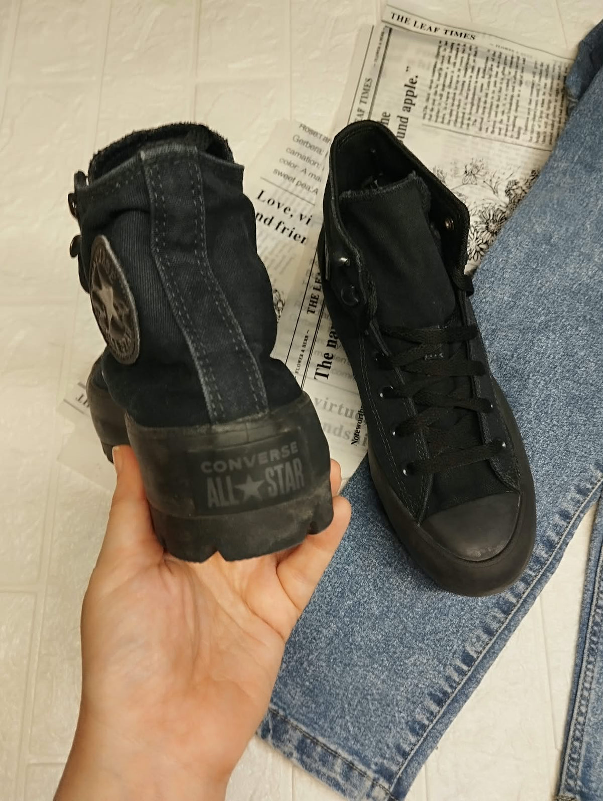 Full Black Platform Converse