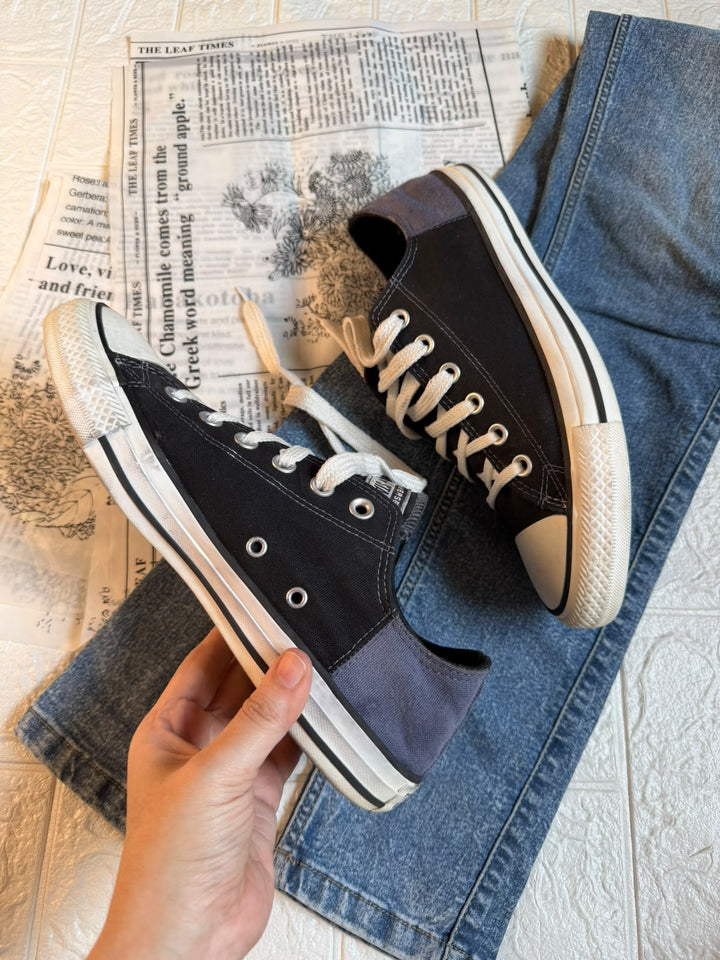 Grey and black low rise Converse