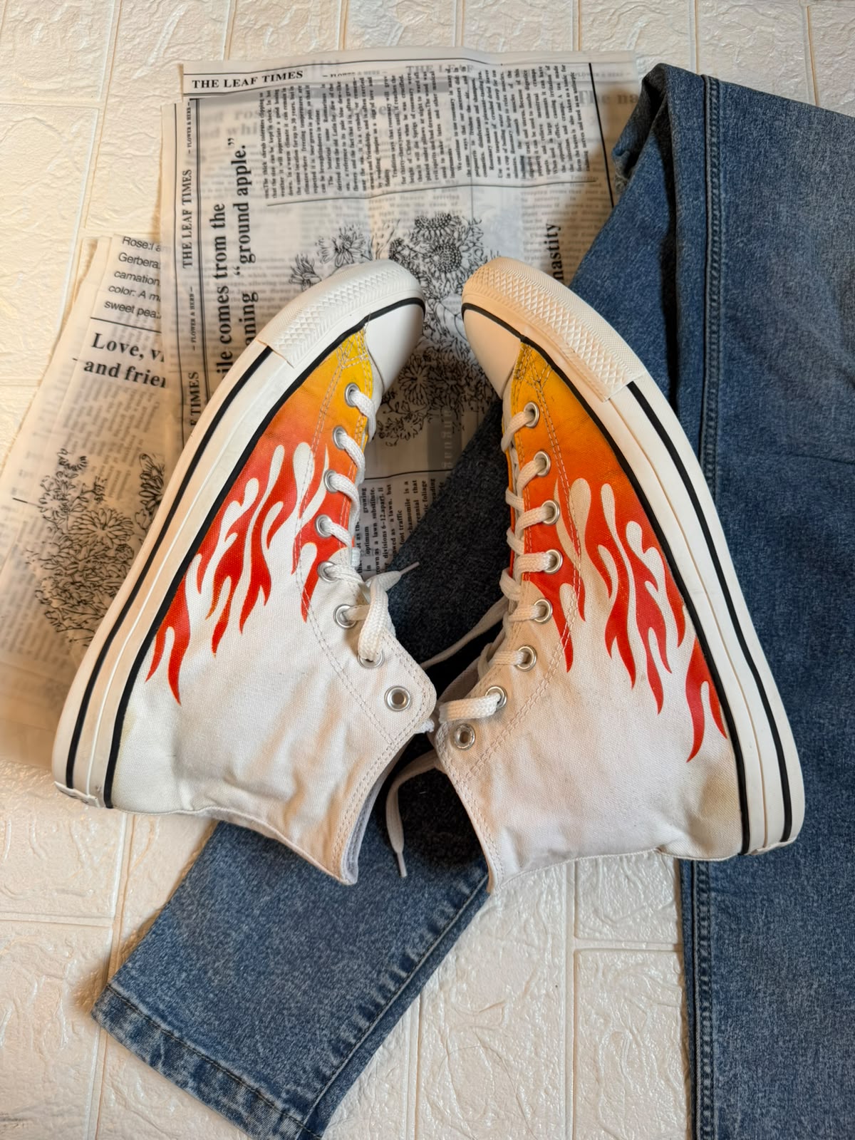Flame White High Rise Converse