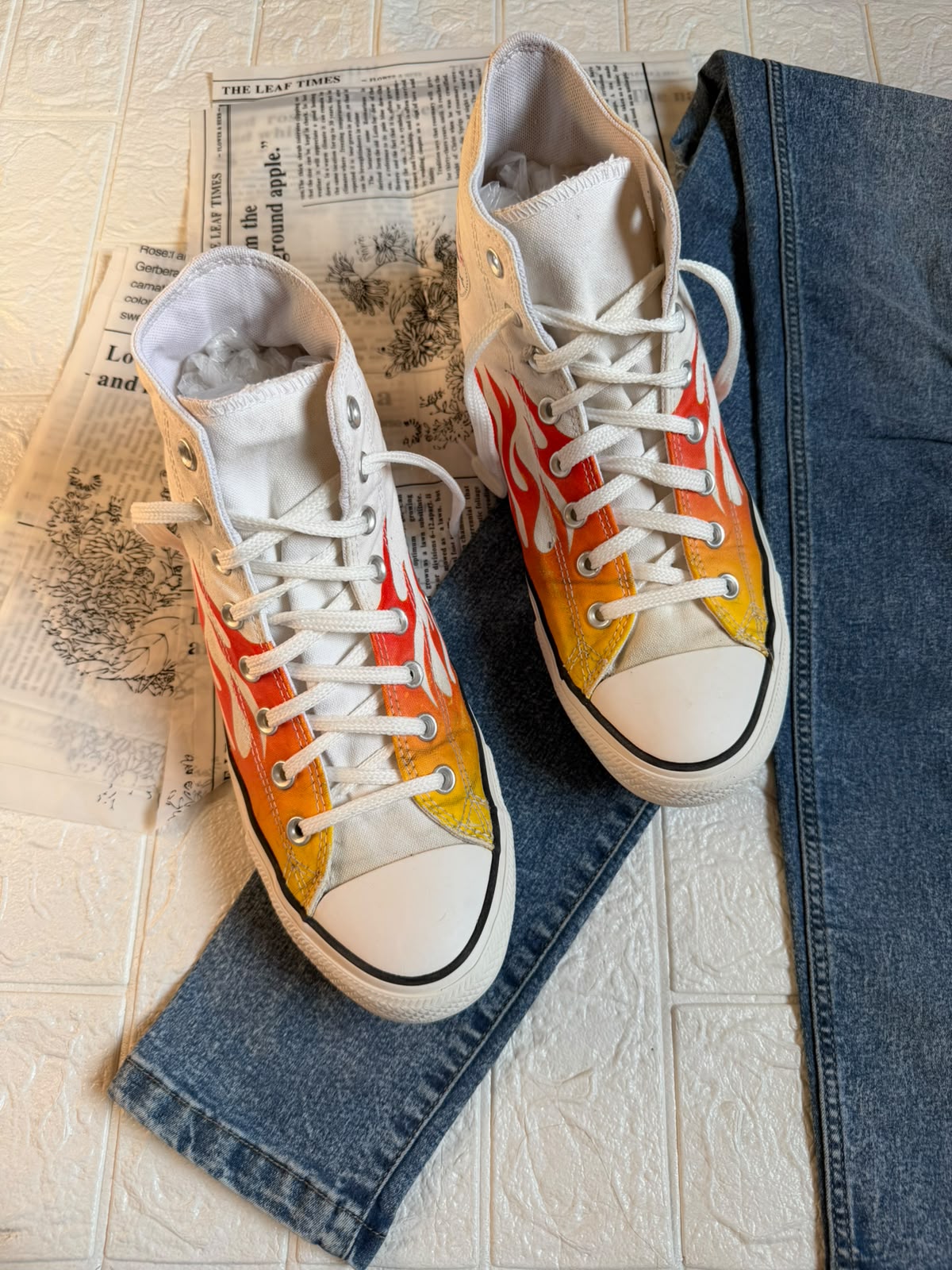 Flame White High Rise Converse