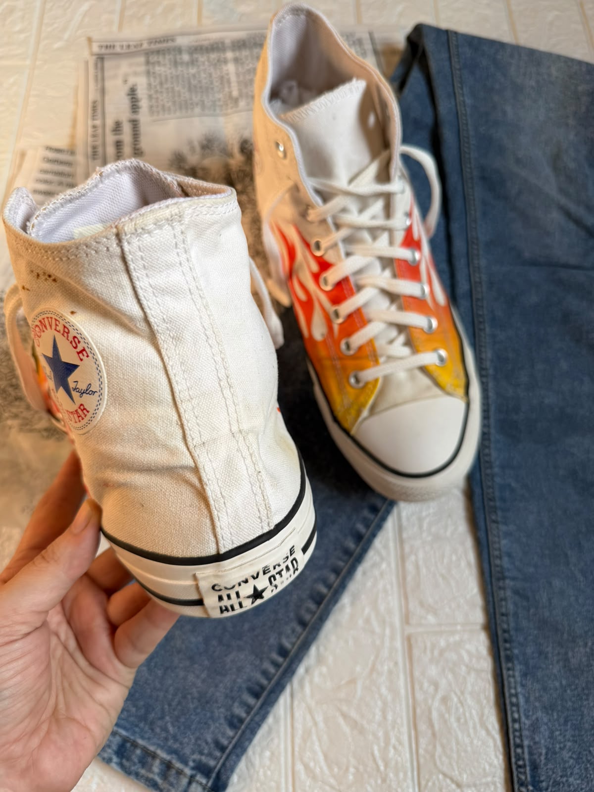 Flame White High Rise Converse