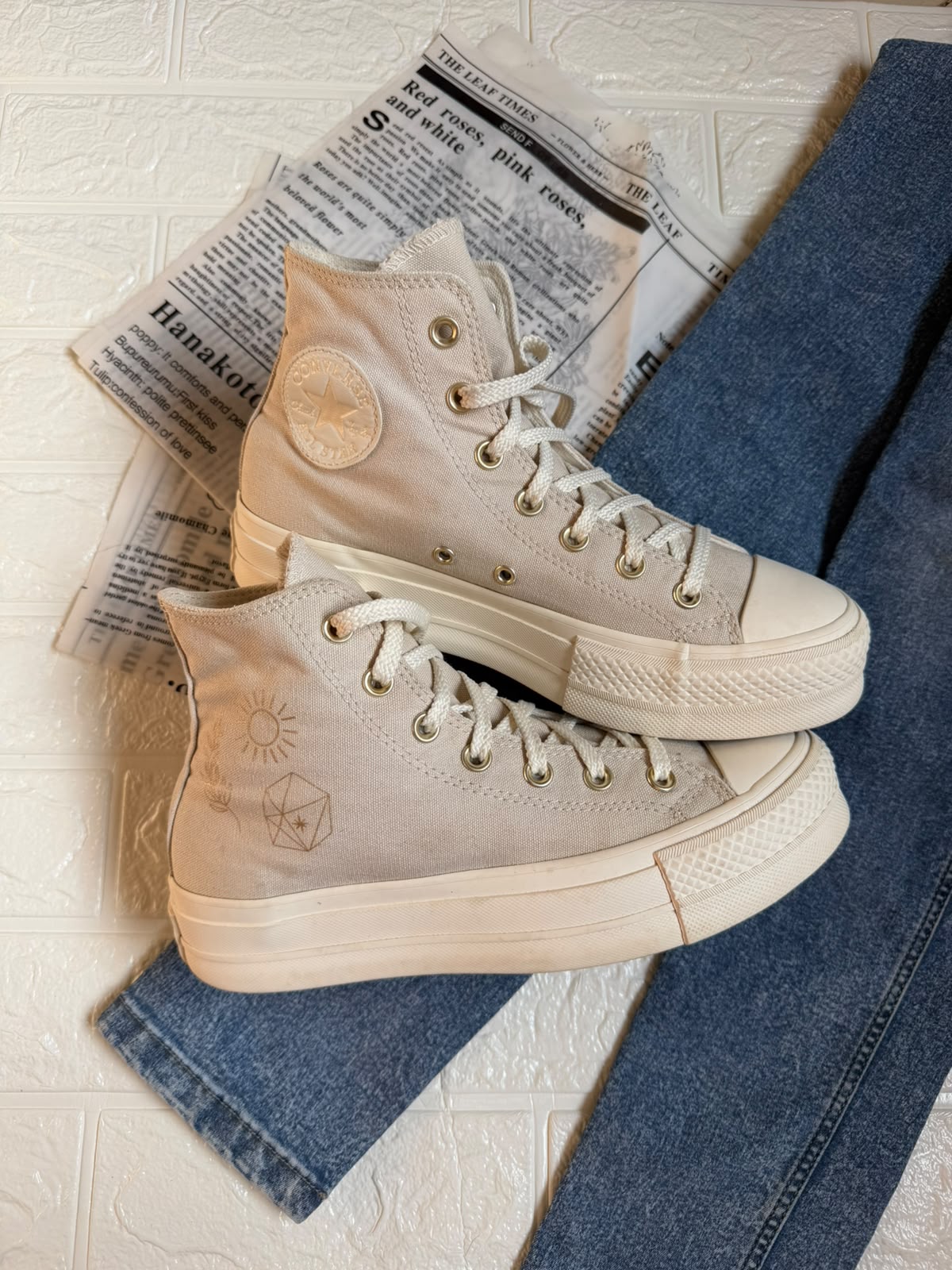 Beige Daimond High Rise Converse