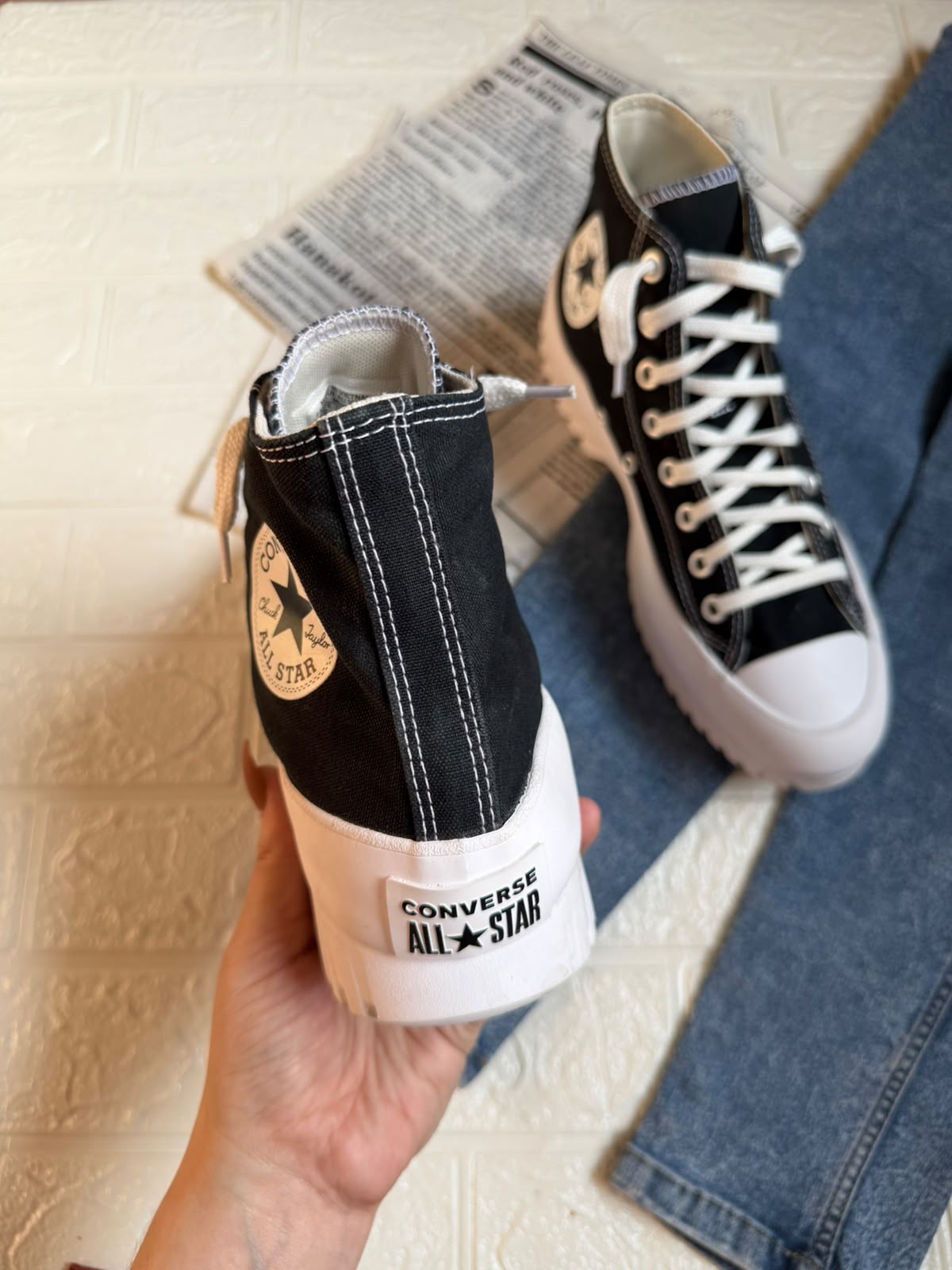 Black Zigzag Chunky HighRise Converse