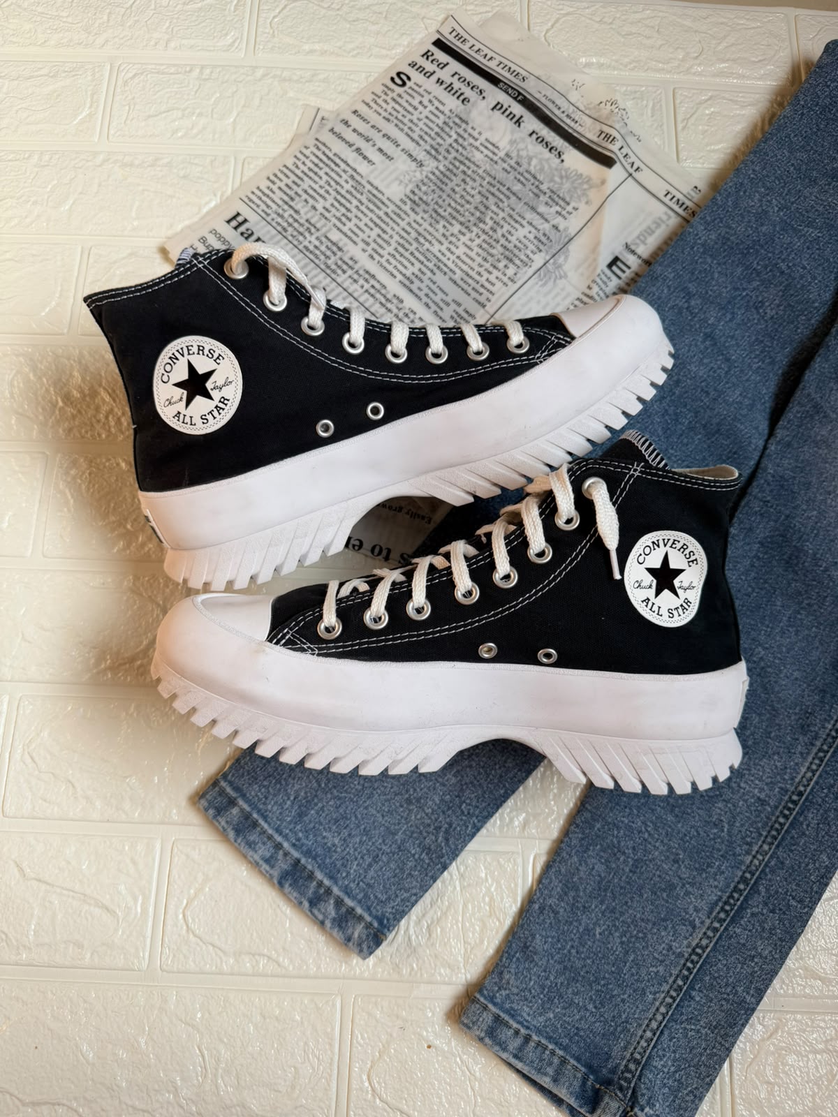 Black Zigzag Chunky HighRise Converse