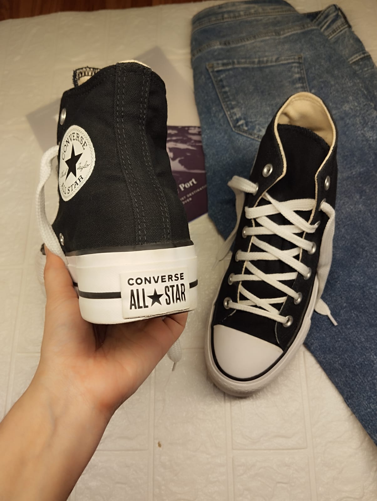 Black high rise platform