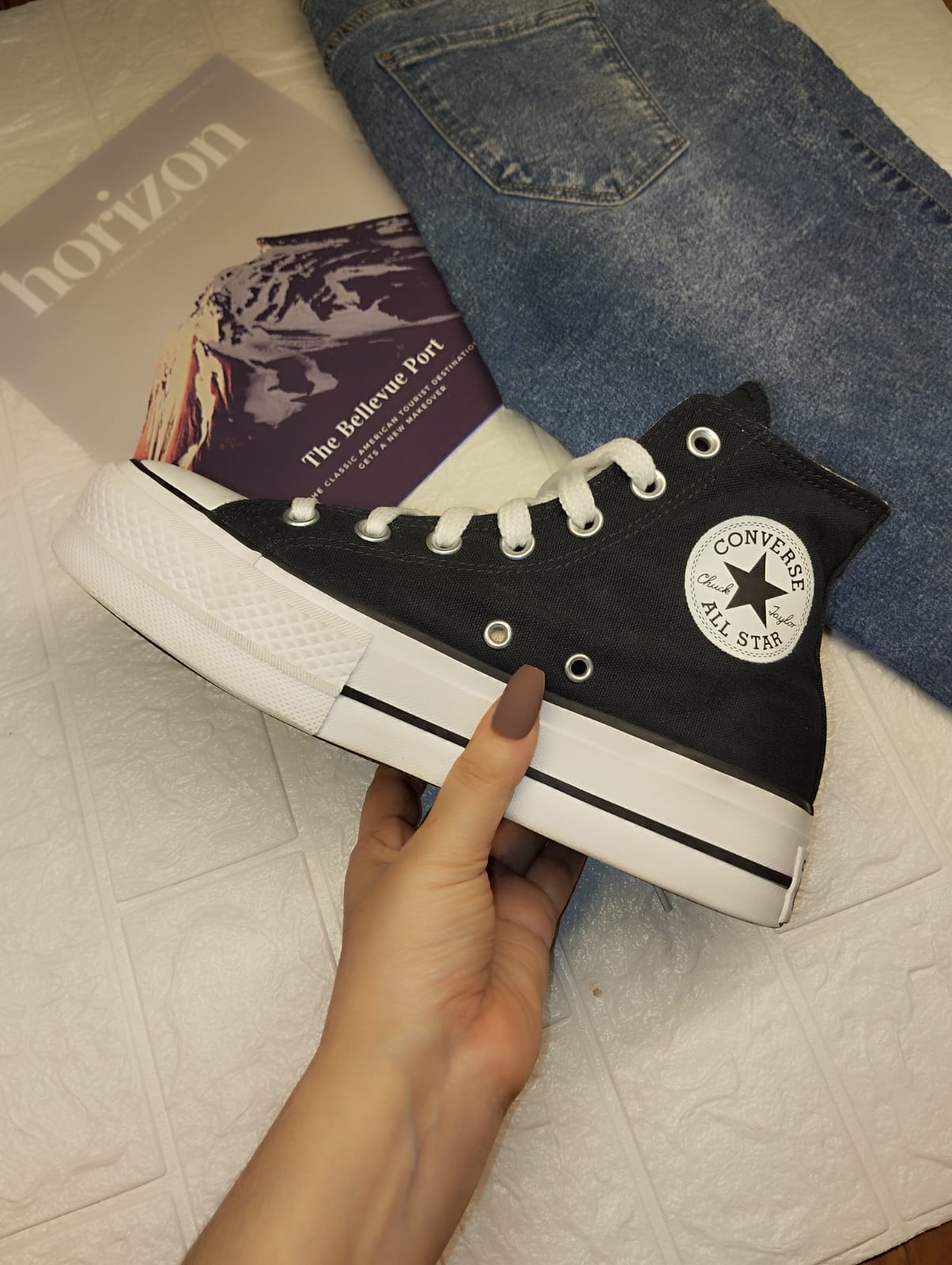 Black high rise platform