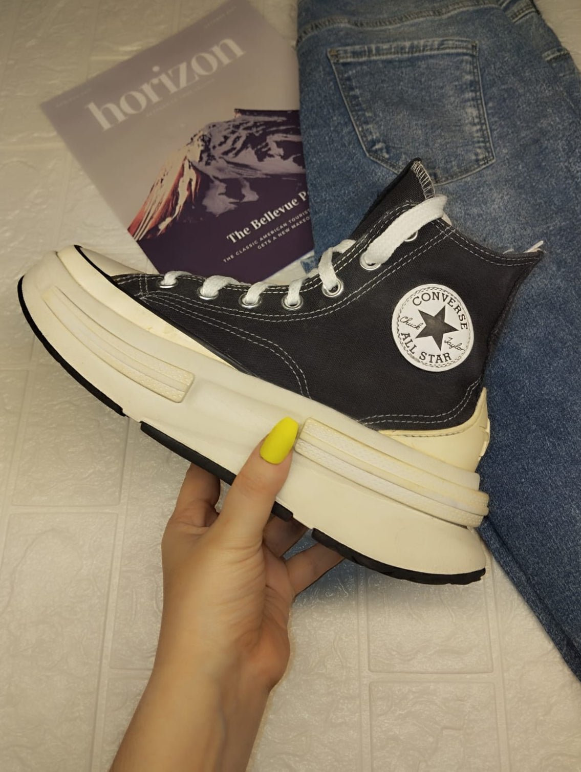 Black high rise platform