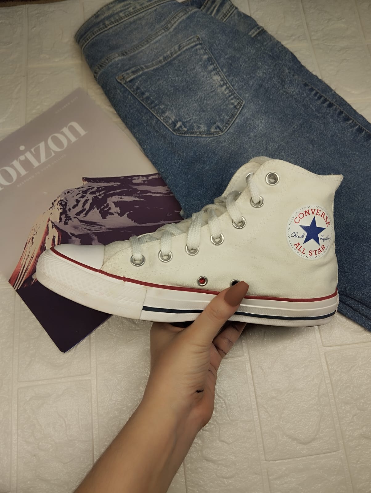 White high rise converse