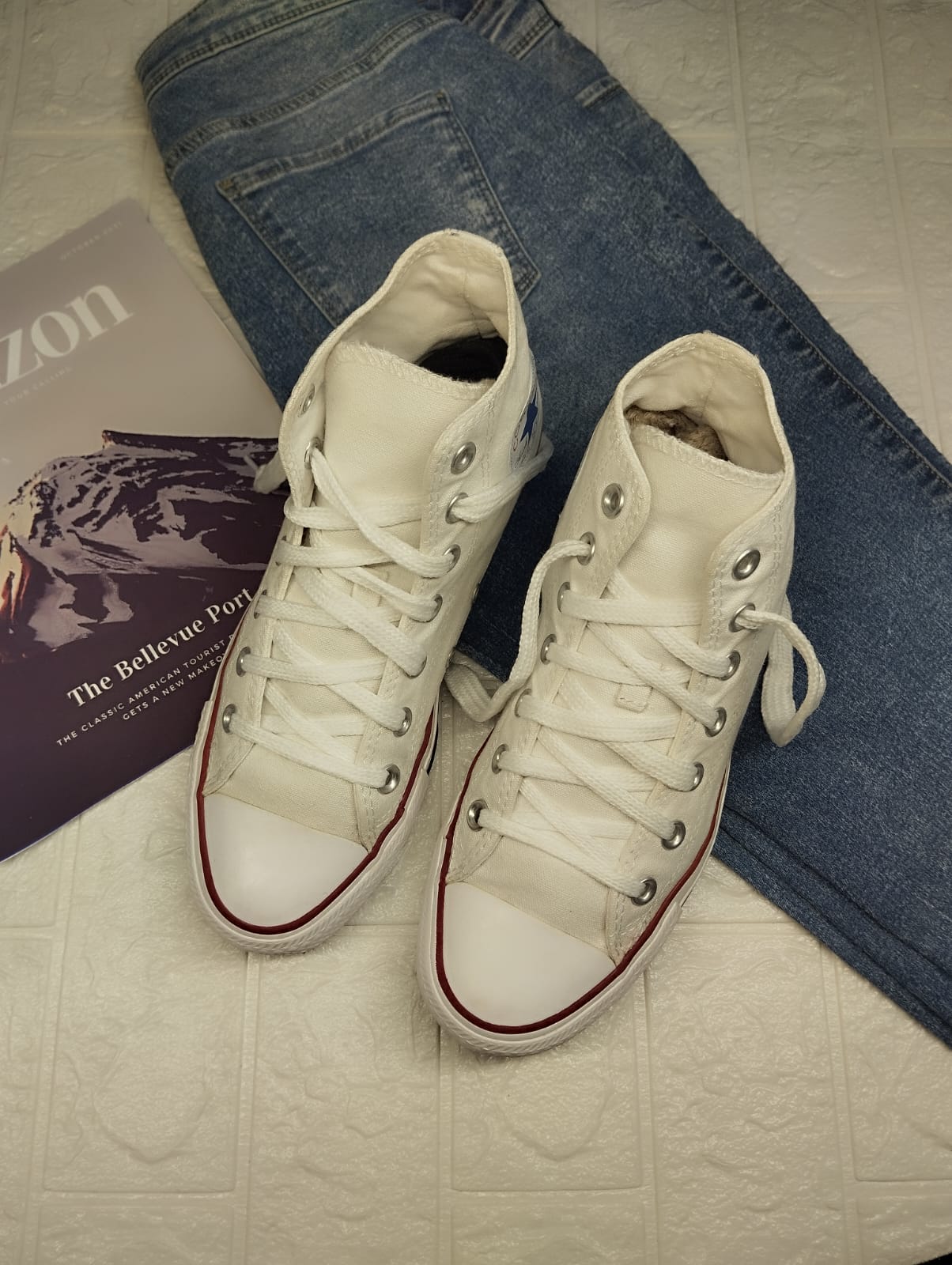 White high rise converse