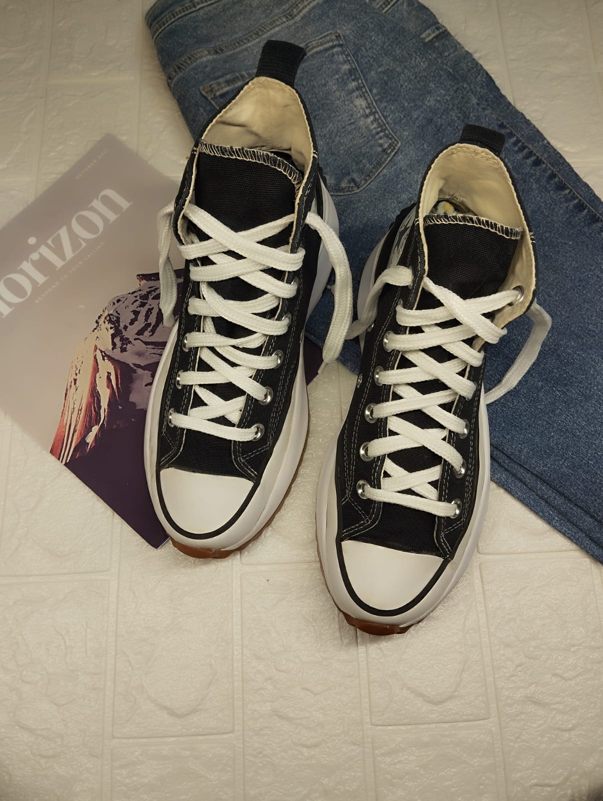 Black high rise chunky