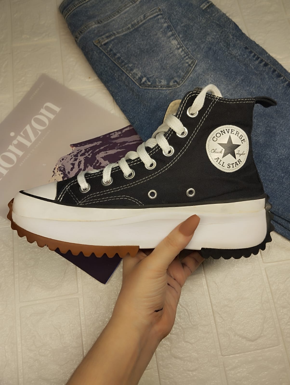 Black high rise chunky