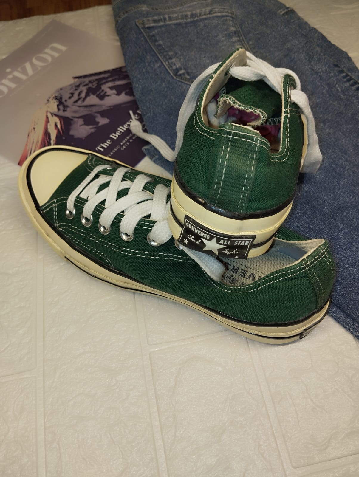 Green low rise converse