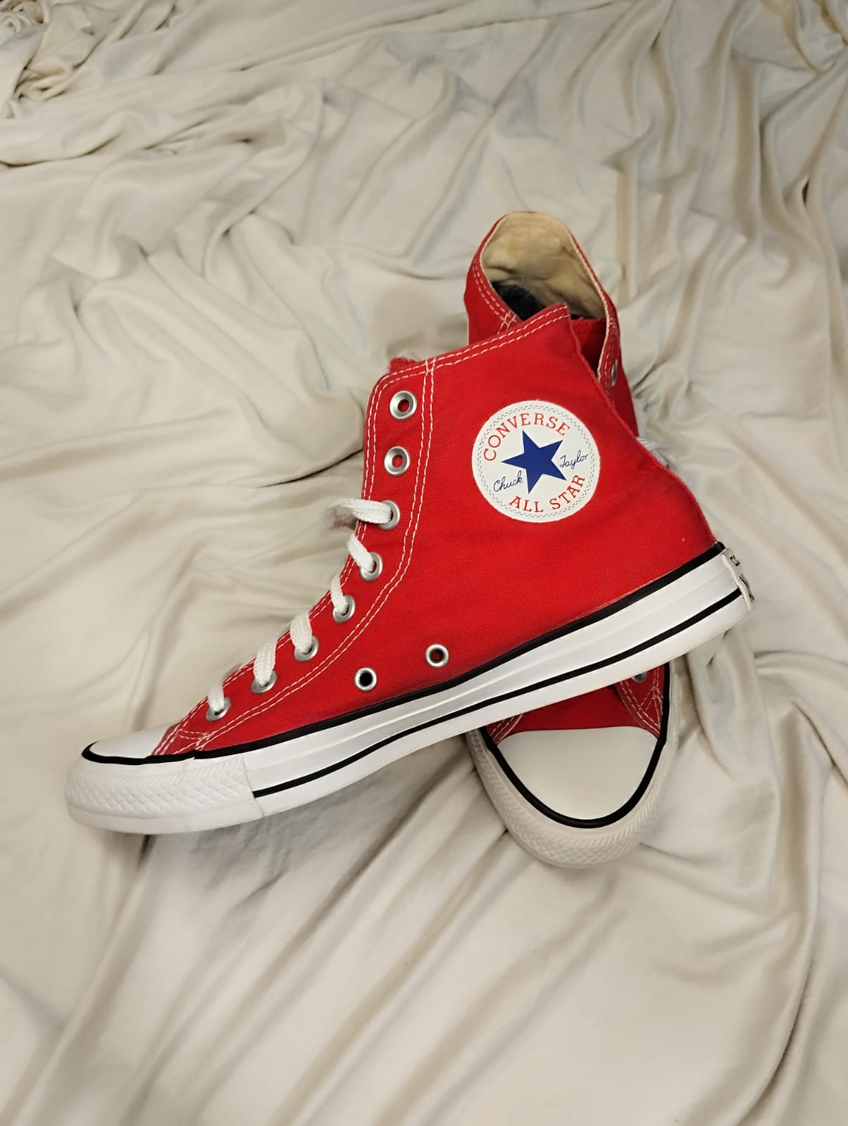 Red high rise converse