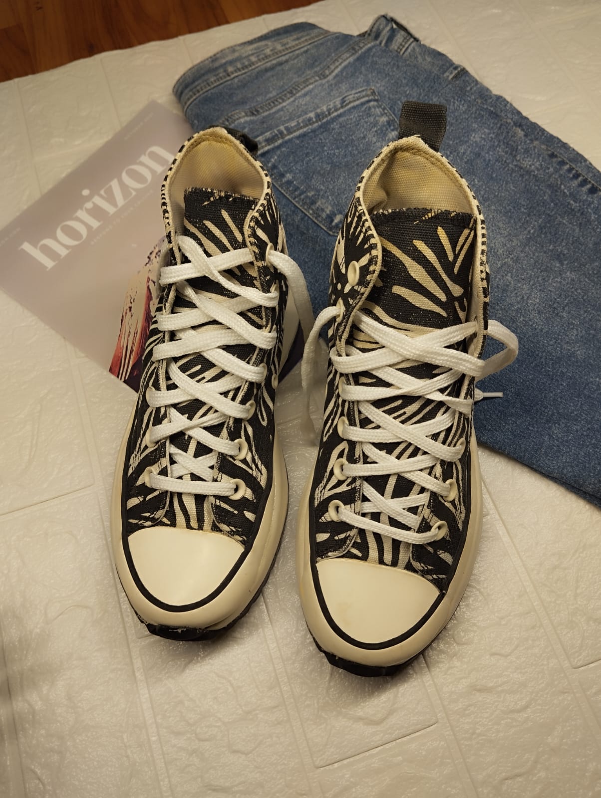 Zebra print high rise chunky