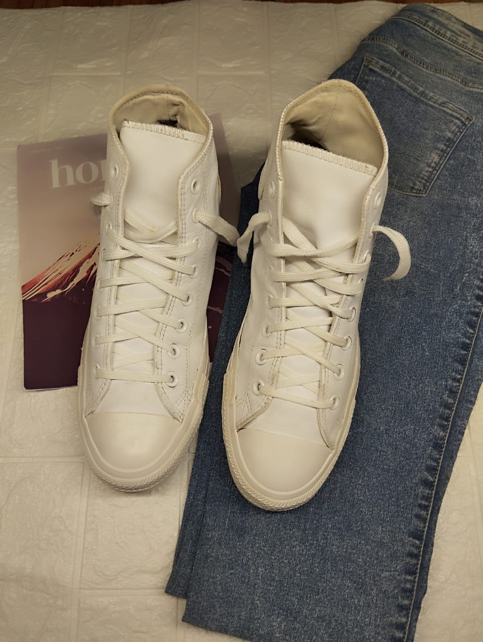 Full White High Rise Converse