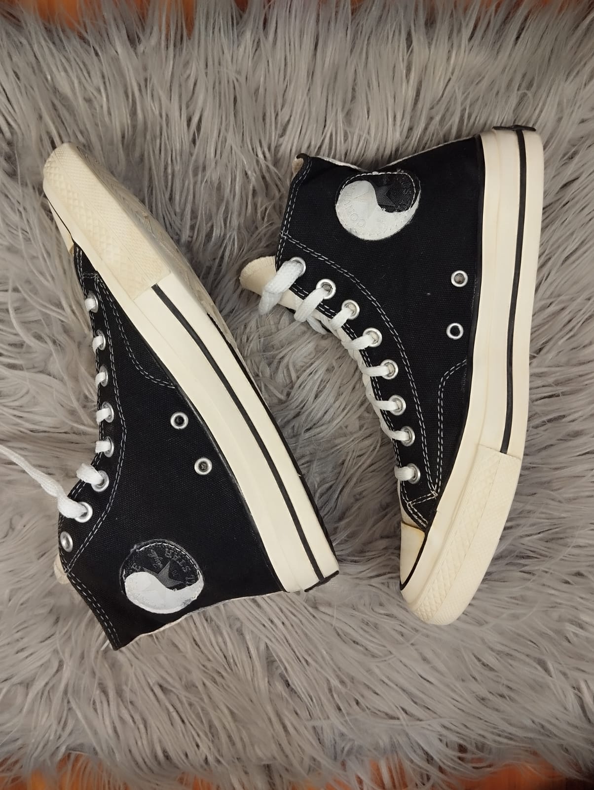 Black and white high rise converse
