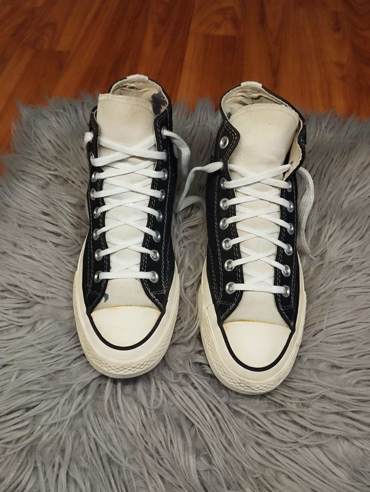 Black and white high rise converse