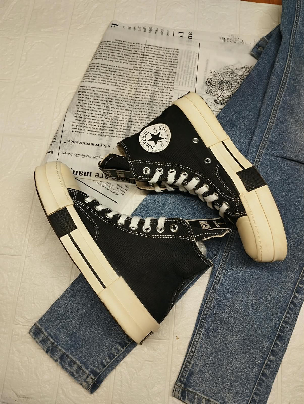 Black and white high rise converse